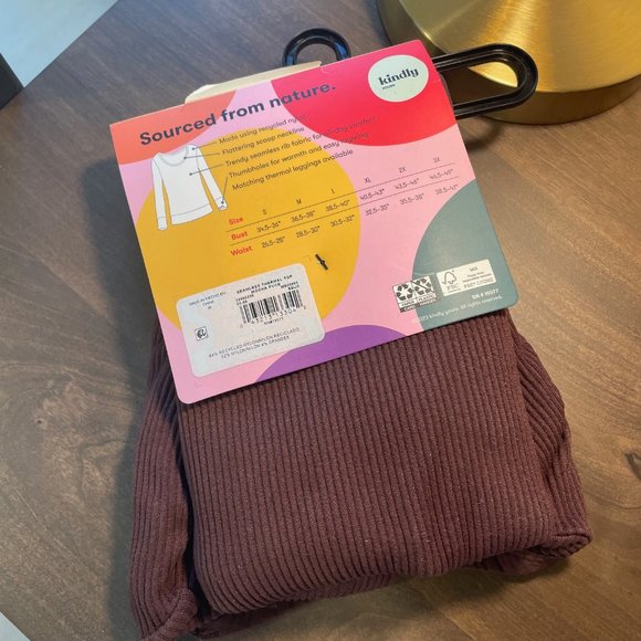 Kindly Yours Seamless Rib Scoop-Neck Thermal Top in Brown - Picture 5 of 9